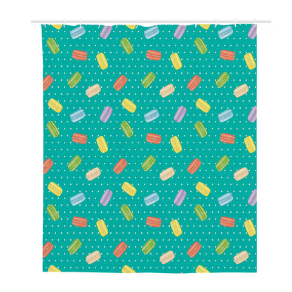 Polka Dot Macaron Pattern Print Polyester Shower Curtain