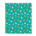 Polka Dot Macaron Pattern Print Polyester Shower Curtain