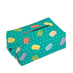 Polka Dot Macaron Pattern Print Rectangle Tissue Box Cover