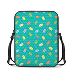 Polka Dot Macaron Pattern Print Rectangular Crossbody Bag