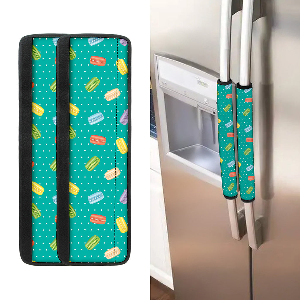 Polka Dot Macaron Pattern Print Refrigerator Handle Covers