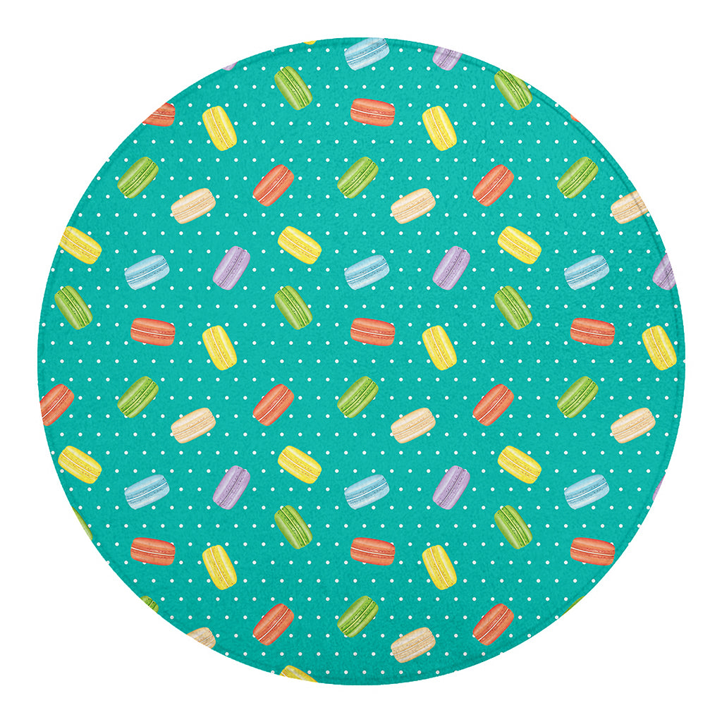 Polka Dot Macaron Pattern Print Round Blanket