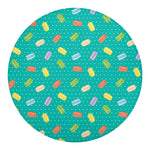 Polka Dot Macaron Pattern Print Round Blanket