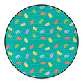 Polka Dot Macaron Pattern Print Round Floor Mat