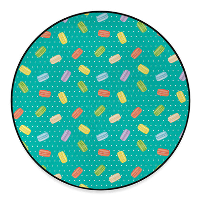 Polka Dot Macaron Pattern Print Round Floor Mat