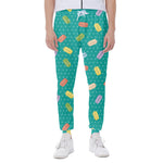 Polka Dot Macaron Pattern Print Scuba Joggers