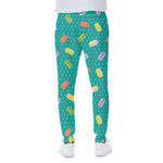 Polka Dot Macaron Pattern Print Scuba Joggers