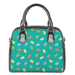 Polka Dot Macaron Pattern Print Shoulder Handbag