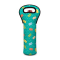 Polka Dot Macaron Pattern Print Single Neoprene Wine Tote