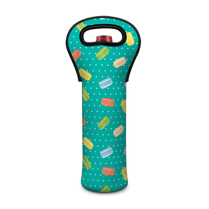 Polka Dot Macaron Pattern Print Single Neoprene Wine Tote