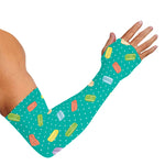 Polka Dot Macaron Pattern Print Sun Protection Arm Sleeves