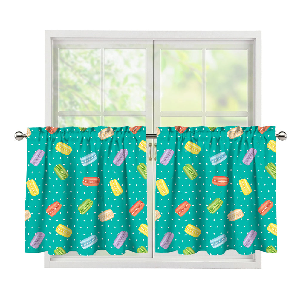 Polka Dot Macaron Pattern Print Tier Curtains