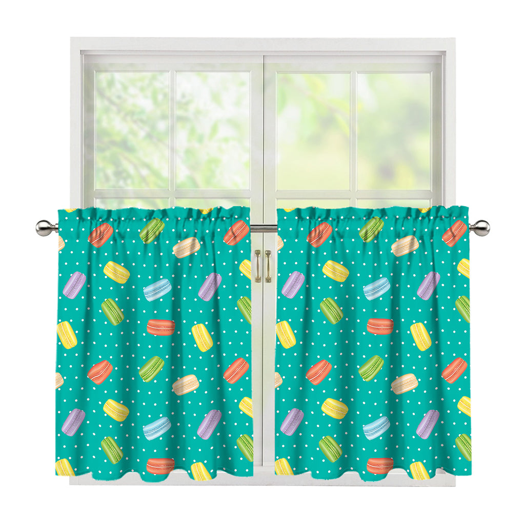 Polka Dot Macaron Pattern Print Tier Curtains