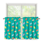 Polka Dot Macaron Pattern Print Tier Curtains