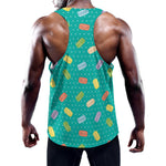 Polka Dot Macaron Pattern Print Training Tank Top