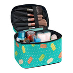 Polka Dot Macaron Pattern Print Travel Makeup Bag