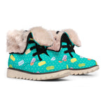 Polka Dot Macaron Pattern Print Winter Boots