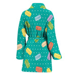 Polka Dot Macaron Pattern Print Women's Bathrobe