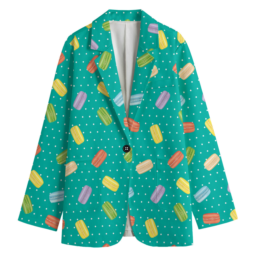 Polka Dot Macaron Pattern Print Women's Blazer