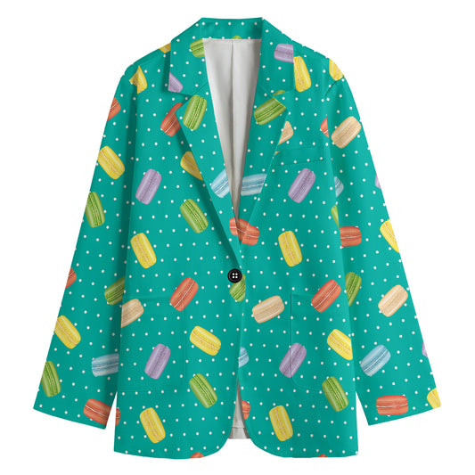 Polka Dot Macaron Pattern Print Women's Blazer