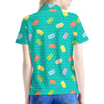 Polka Dot Macaron Pattern Print Women's Polo Shirt