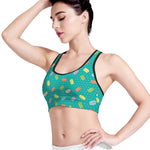 Polka Dot Macaron Pattern Print Women's Sports Bra