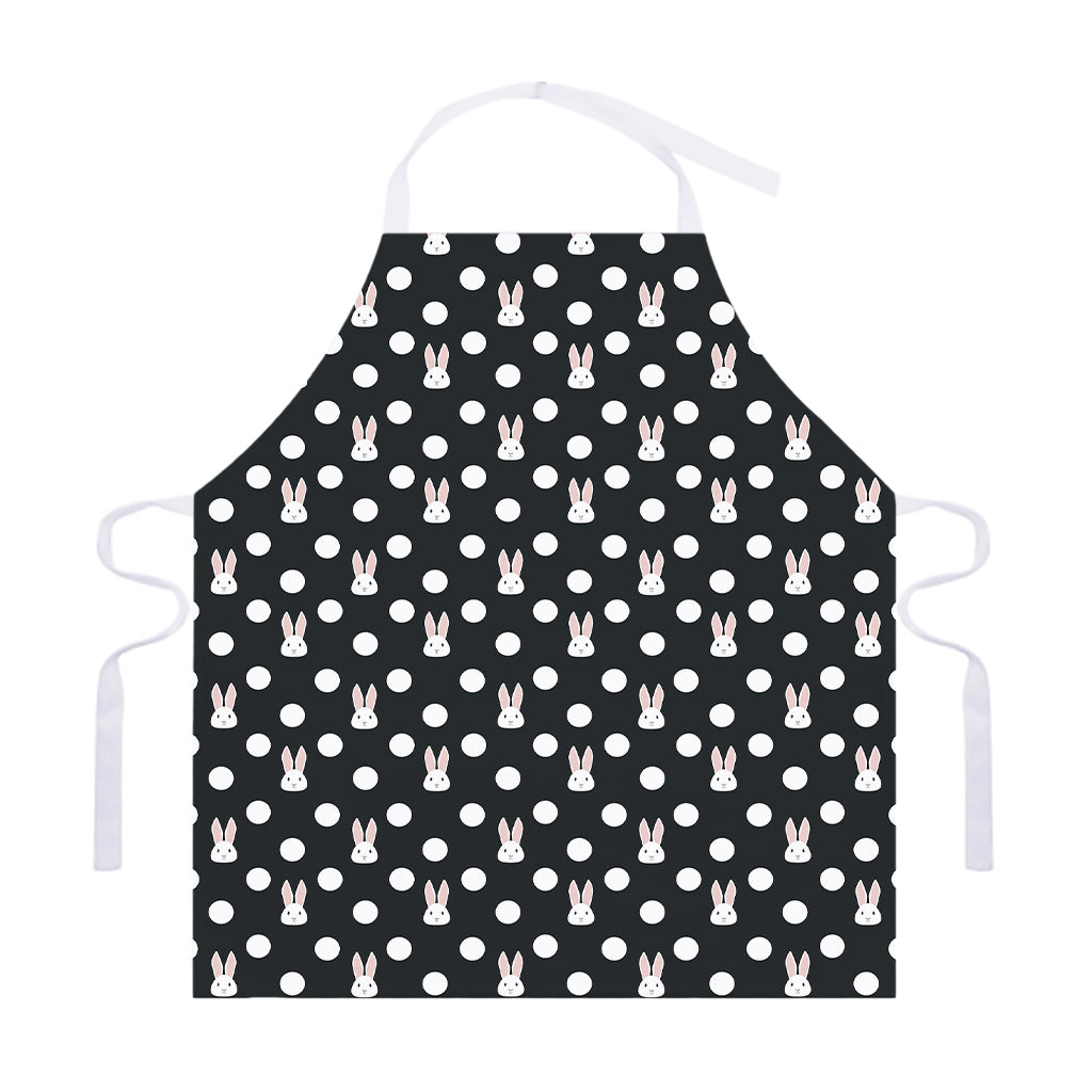 Polka Dot Rabbit Pattern Print Adjustable Apron