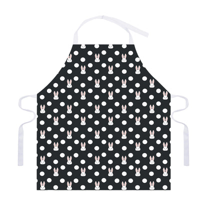 Polka Dot Rabbit Pattern Print Adjustable Apron