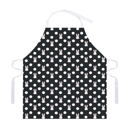 Polka Dot Rabbit Pattern Print Adjustable Apron