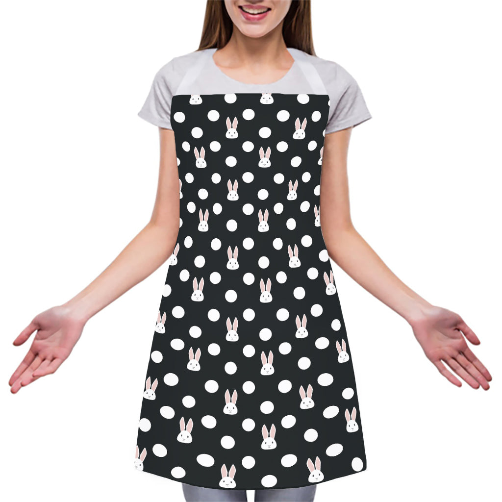 Polka Dot Rabbit Pattern Print Adjustable Apron