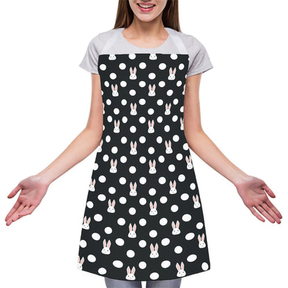 Polka Dot Rabbit Pattern Print Adjustable Apron