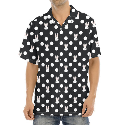 Polka Dot Rabbit Pattern Print Aloha Shirt
