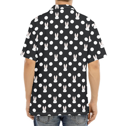 Polka Dot Rabbit Pattern Print Aloha Shirt