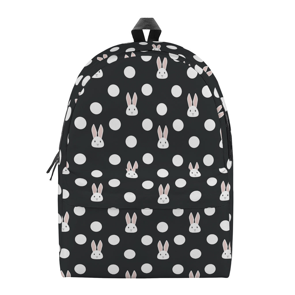 Polka Dot Rabbit Pattern Print Backpack
