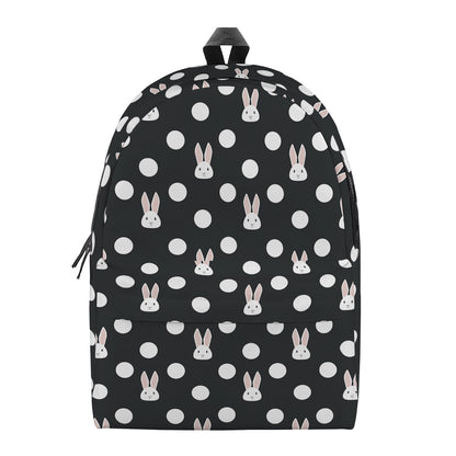 Polka Dot Rabbit Pattern Print Backpack