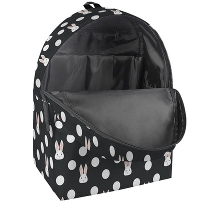 Polka Dot Rabbit Pattern Print Backpack