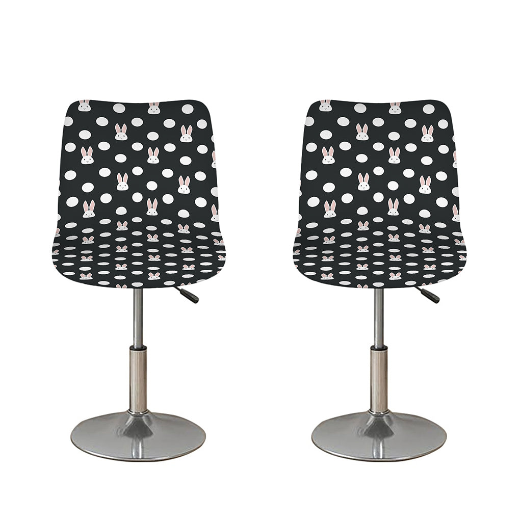 Polka Dot Rabbit Pattern Print Bar Stool Covers