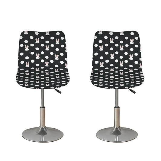 Polka Dot Rabbit Pattern Print Bar Stool Covers