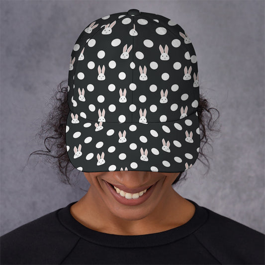 Polka Dot Rabbit Pattern Print Baseball Cap