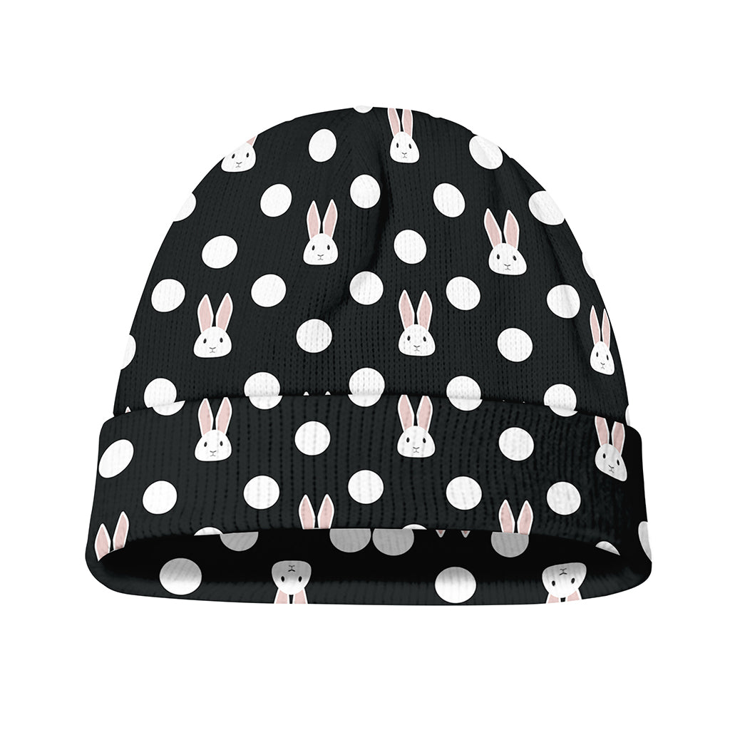 Polka Dot Rabbit Pattern Print Beanie