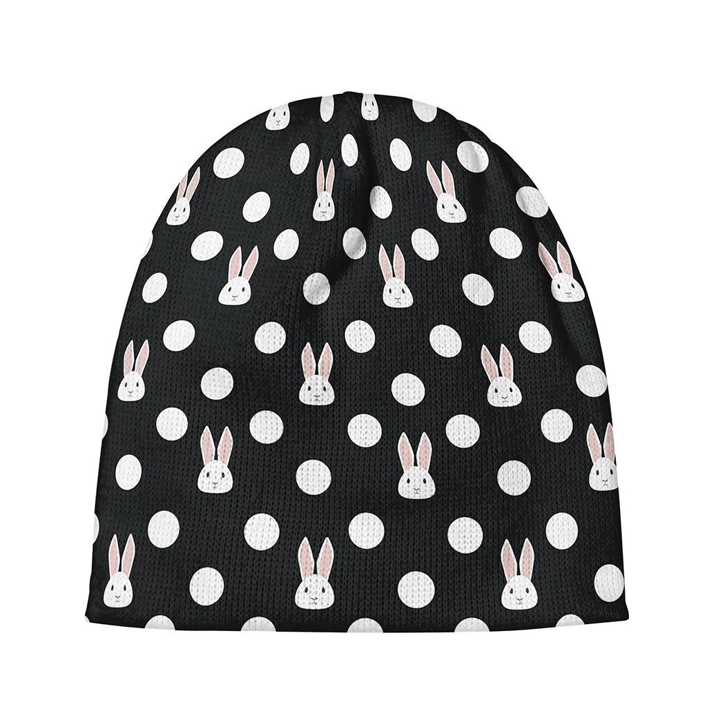 Polka Dot Rabbit Pattern Print Beanie