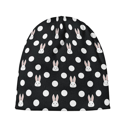 Polka Dot Rabbit Pattern Print Beanie