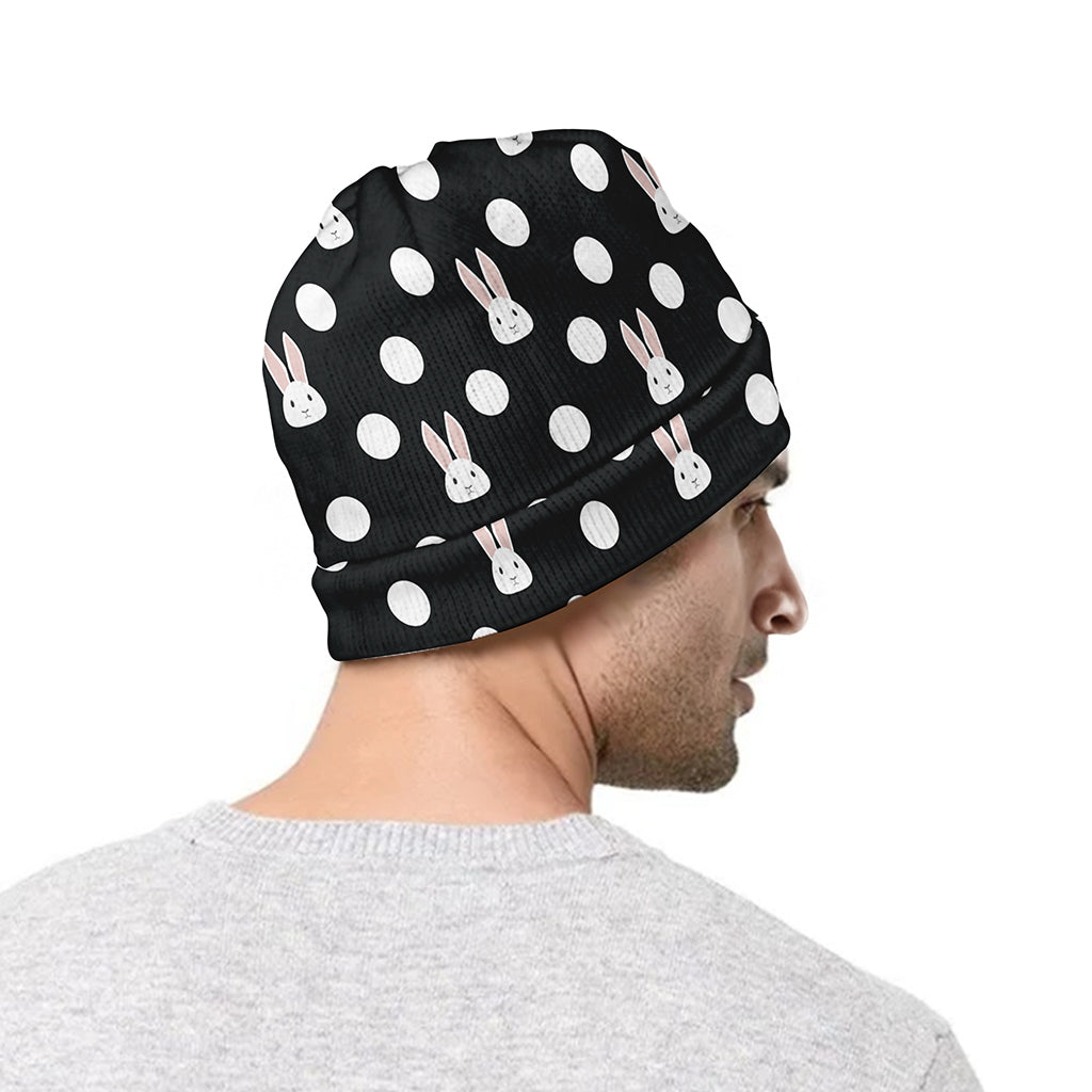 Polka Dot Rabbit Pattern Print Beanie