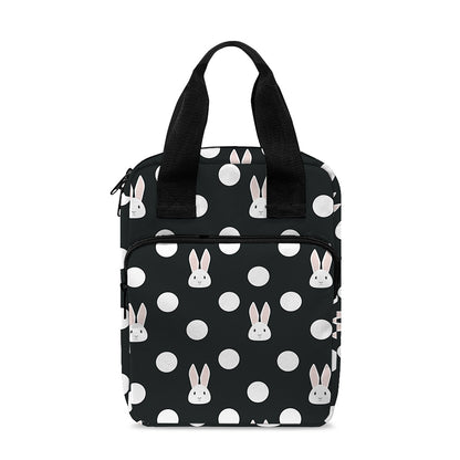 Polka Dot Rabbit Pattern Print Bible Tote Bag
