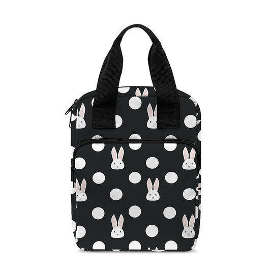 Polka Dot Rabbit Pattern Print Bible Tote Bag