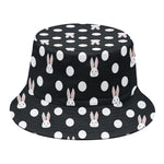 Polka Dot Rabbit Pattern Print Bucket Hat