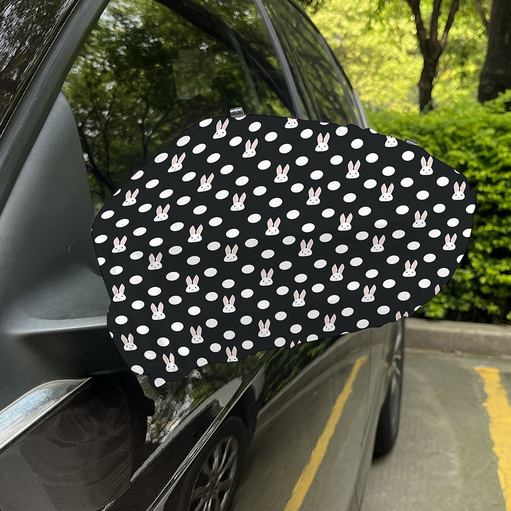 Polka Dot Rabbit Pattern Print Car Side Mirror Covers