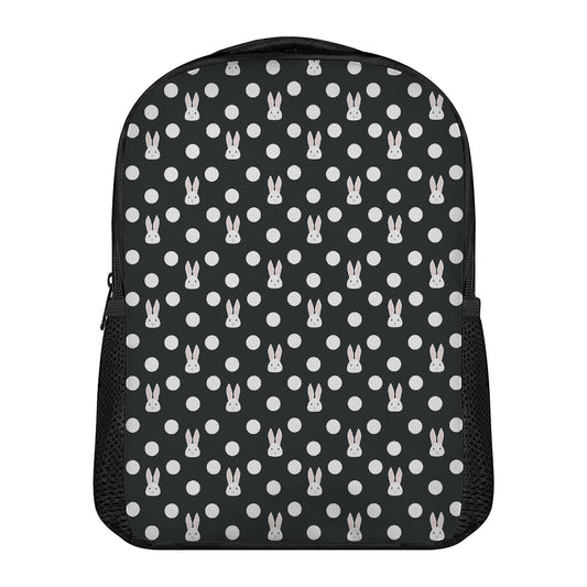 Polka Dot Rabbit Pattern Print Casual Backpack