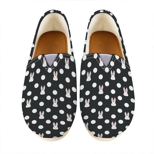 Polka Dot Rabbit Pattern Print Casual Shoes