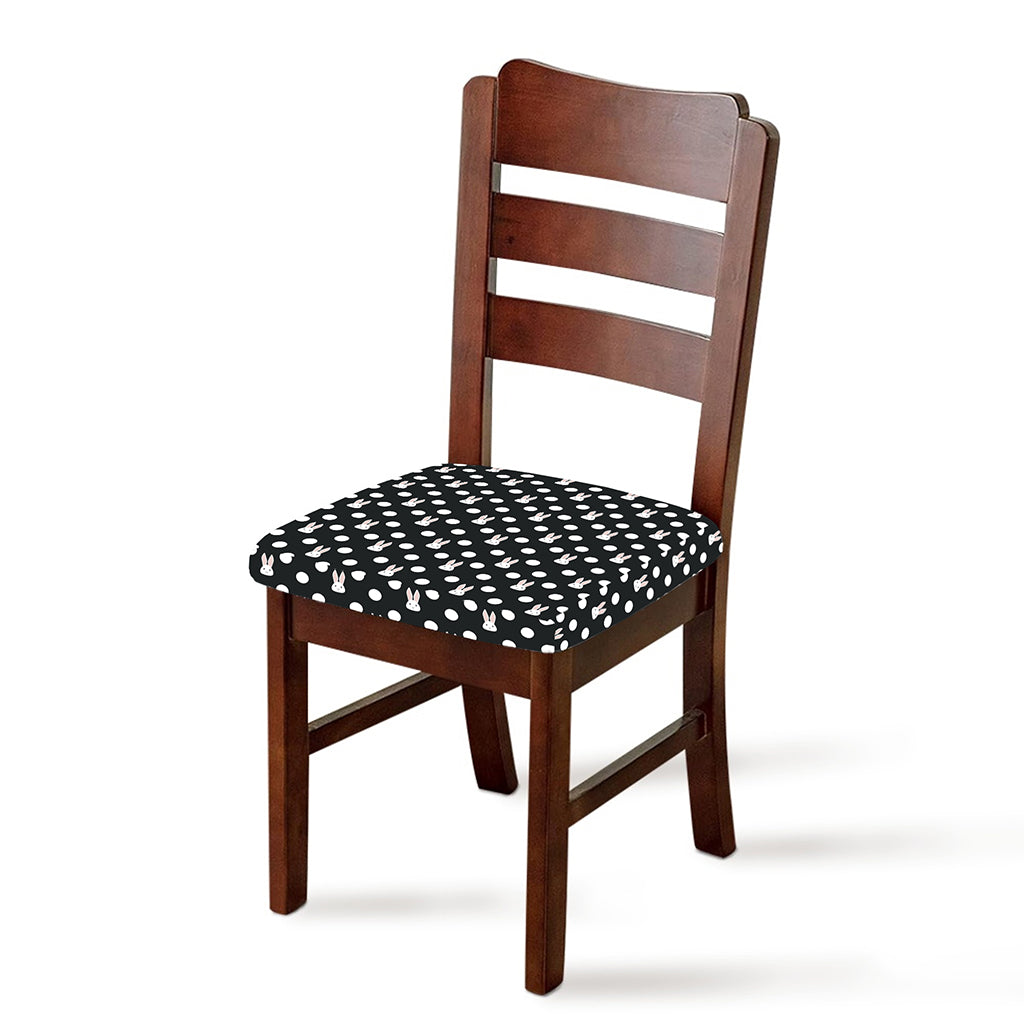 Polka Dot Rabbit Pattern Print Chair Cushion Cover